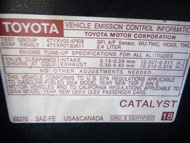 2004 Toyota Camry LE Baby Blue 2.4L AT #Z22110